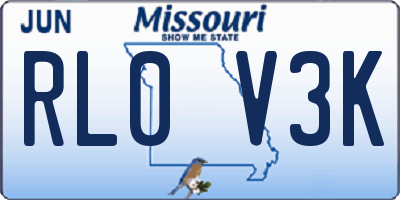 MO license plate RL0V3K