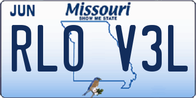 MO license plate RL0V3L
