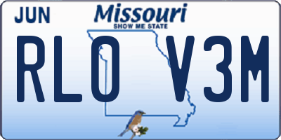 MO license plate RL0V3M