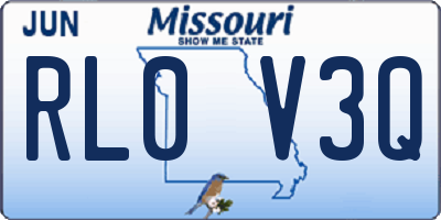 MO license plate RL0V3Q