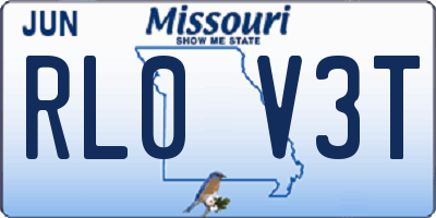 MO license plate RL0V3T