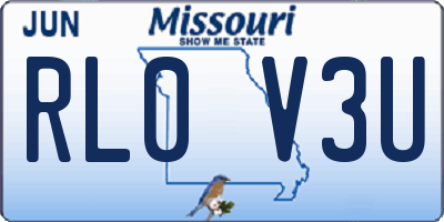 MO license plate RL0V3U