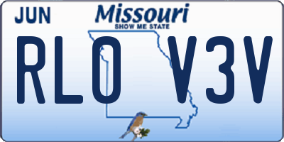 MO license plate RL0V3V