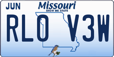 MO license plate RL0V3W