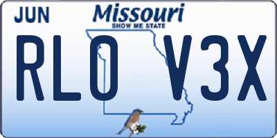 MO license plate RL0V3X