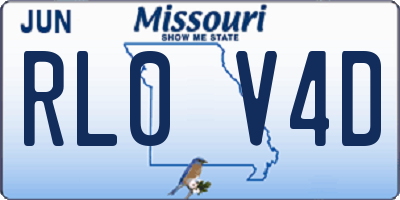 MO license plate RL0V4D