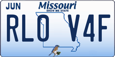 MO license plate RL0V4F