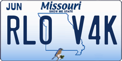 MO license plate RL0V4K