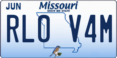 MO license plate RL0V4M