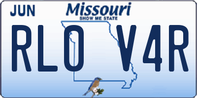 MO license plate RL0V4R