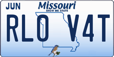 MO license plate RL0V4T