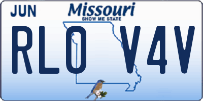 MO license plate RL0V4V