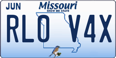 MO license plate RL0V4X