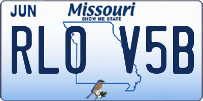 MO license plate RL0V5B