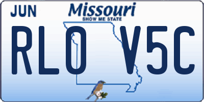 MO license plate RL0V5C