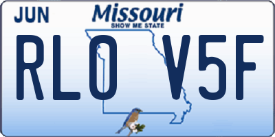 MO license plate RL0V5F