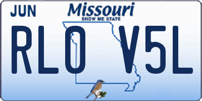 MO license plate RL0V5L