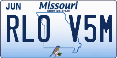 MO license plate RL0V5M