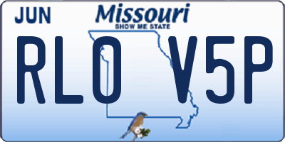 MO license plate RL0V5P