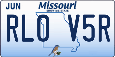 MO license plate RL0V5R