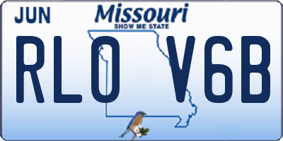 MO license plate RL0V6B