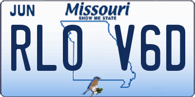 MO license plate RL0V6D