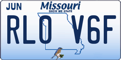 MO license plate RL0V6F
