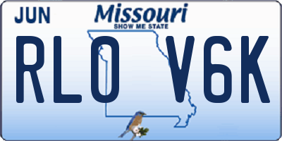 MO license plate RL0V6K