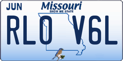 MO license plate RL0V6L