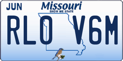 MO license plate RL0V6M