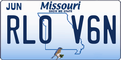 MO license plate RL0V6N