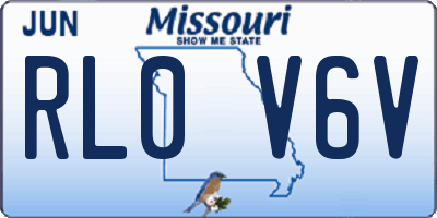 MO license plate RL0V6V