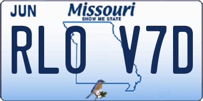 MO license plate RL0V7D