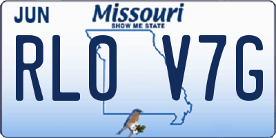 MO license plate RL0V7G