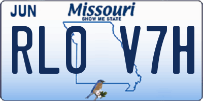 MO license plate RL0V7H