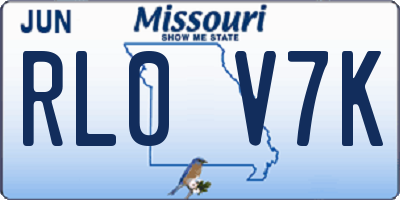 MO license plate RL0V7K