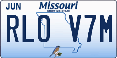 MO license plate RL0V7M