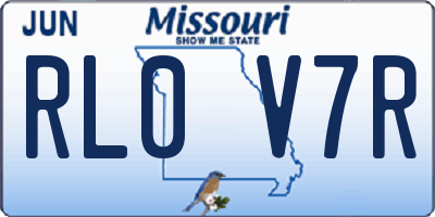 MO license plate RL0V7R