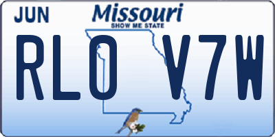 MO license plate RL0V7W
