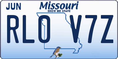 MO license plate RL0V7Z