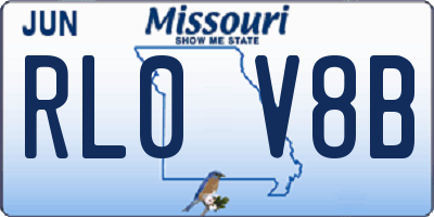MO license plate RL0V8B