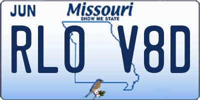 MO license plate RL0V8D