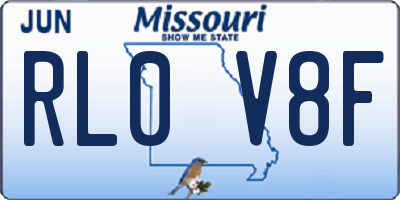 MO license plate RL0V8F