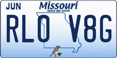 MO license plate RL0V8G