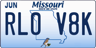 MO license plate RL0V8K