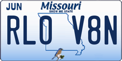 MO license plate RL0V8N