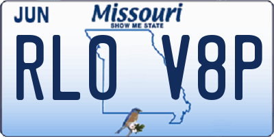 MO license plate RL0V8P