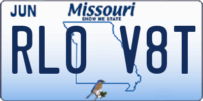 MO license plate RL0V8T