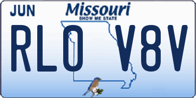 MO license plate RL0V8V