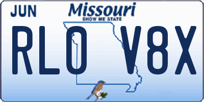 MO license plate RL0V8X